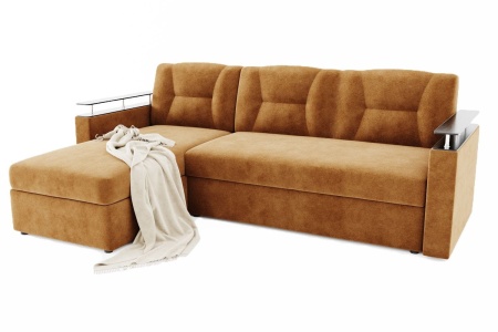 Диван Угловой Маргарита с Ножками-Кубышками Ш-2260 х Г-1550 х В-1000 мм/Спальное место Ш-1250 х Г-2000 мм