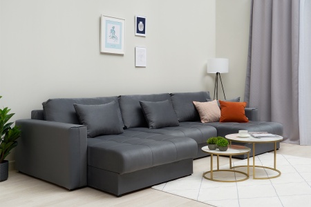 Диван п-образный тик-так Монарх М1О2 темно-серый