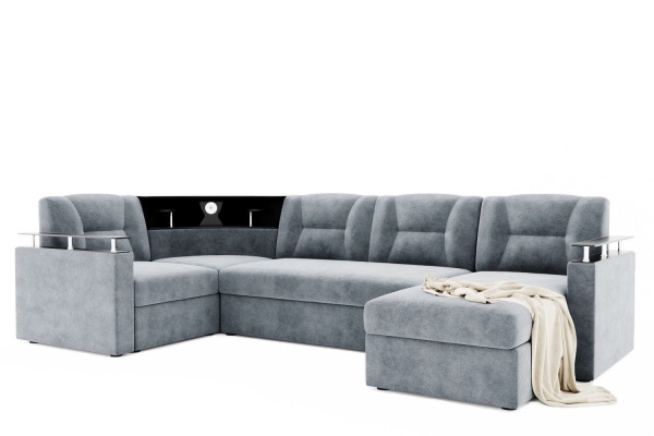 Диван Угловой Тидус с ножками-кубышками Ш-3000 х Г-1700 х В-950 мм/Спальное место Ш-1250 х Г-2600 мм