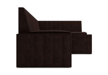 Кухонный угловой диван дельфин Вермут микровелюр коричневый