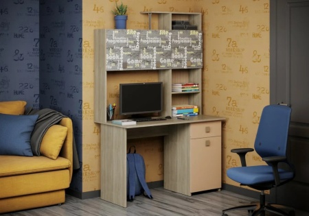 Уголок школьника Паскаль-2 ясень шимо светлый / фотопечать Грей